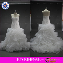 Real Sample Lace Appliqued Ball Dress Robes de mariée en organza 2017 Vente en ligne
